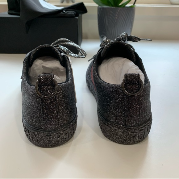 NEW! Opening Ceremony Glitter Sneakers in Black with Red Accent, Size 38 - Picture 7 of 11